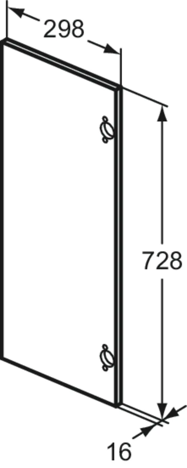 Ideal Standard Tür 298x728 Eurovit+ Hochglanz grau lackiert