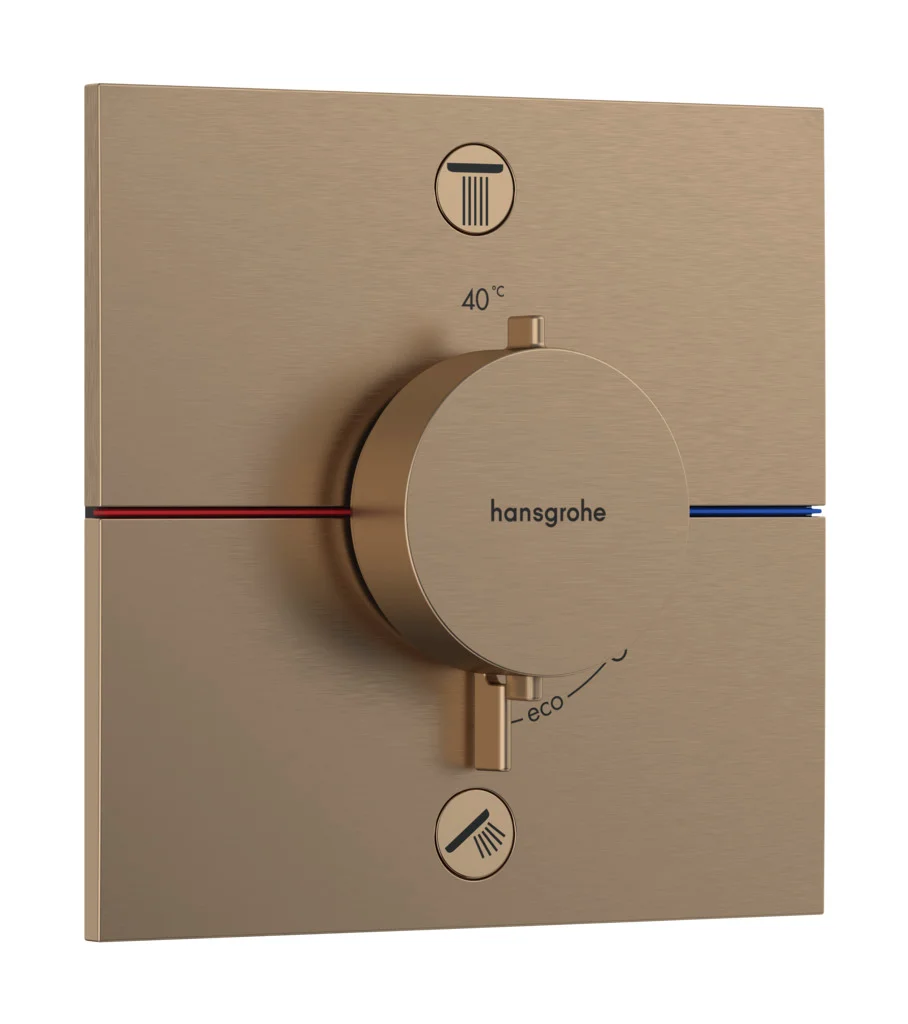 Hansgrohe ShowerSelect Comfort E Thermostat Unterputz, Brushed Bronze, 2 Verbraucher, max. Durchfluss 22,7 l/min, min./max. Betriebsdruck 1/10 bar Hansgrohe ShowerSelect Comfort E Thermostat Unterputz, Brushed Bronze, 2 Verbraucher, max. Durchfluss 22,7 l/min, min./max. Betriebsdruck 1/10 bar