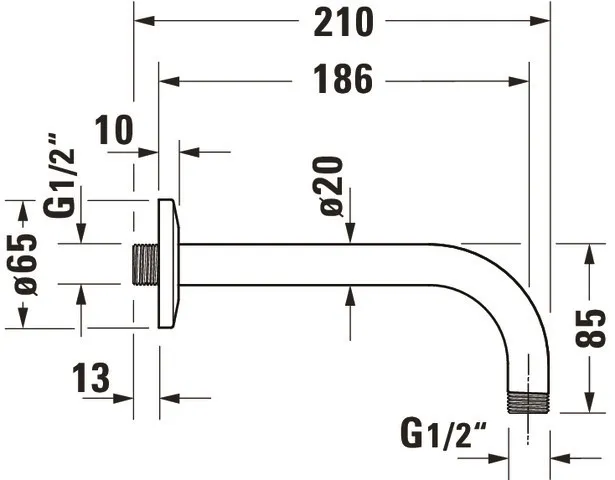 Brausegarnitur Brausen und Zubehör Brausearm „ZubehörArmaturen“ in Schwarz (matt)