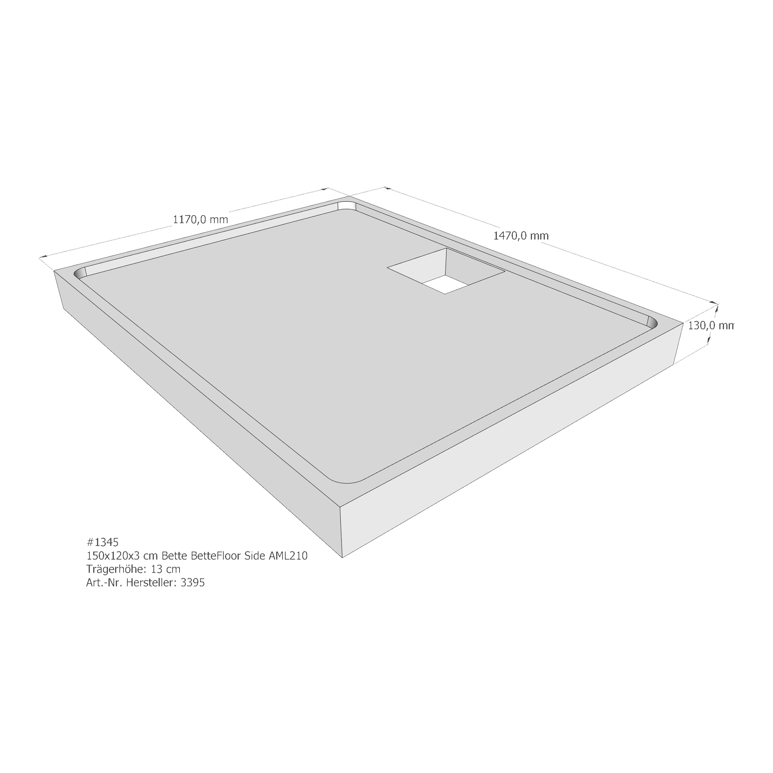 Duschwannenträger für Bette Floor Side 150 × 120 × 3 cm Duschwannenträger für Bette Floor Side 150 × 120 × 3 cm