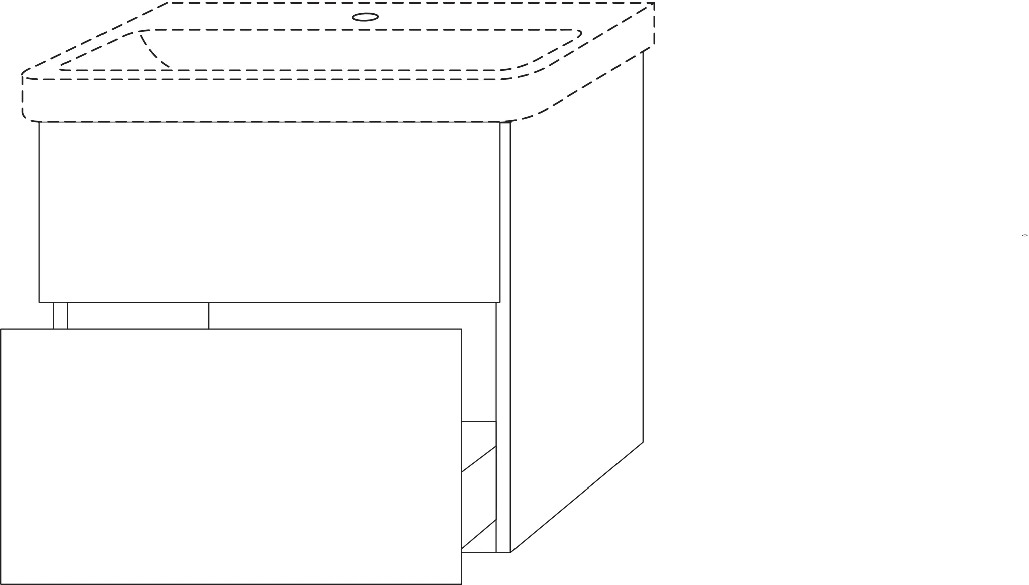 Waschtischunterbau mit Auszügen 3way (SM622) 580x625x452 Anthrazit-Matt