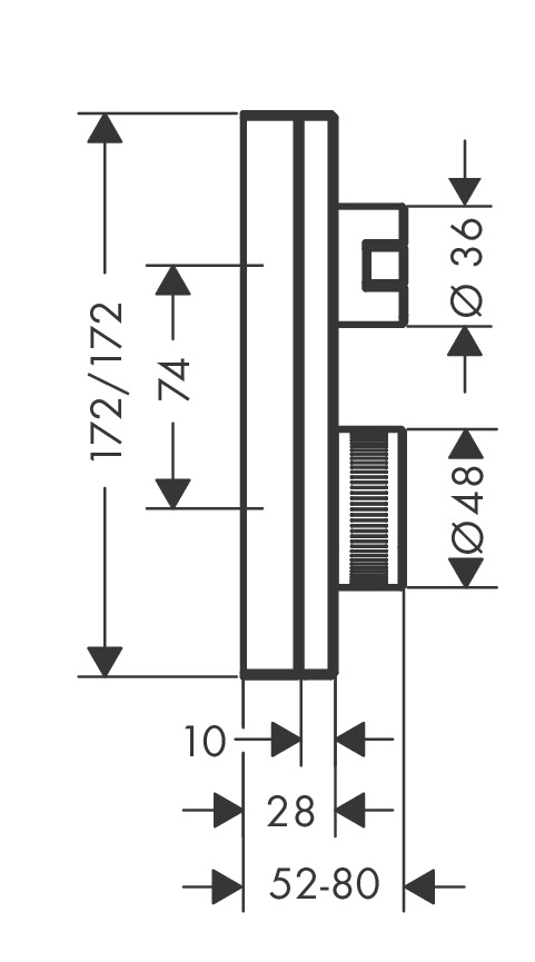 Thermostat Unterputz Axor Edge Fertigset chrom mit Absperrventil