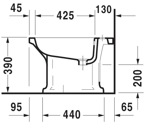 Duravit Stand-Bidet „1930“, Befestigung sichtbar 35,5 × 60 × 39 cm Duravit Stand-Bidet „1930“, Befestigung sichtbar 35,5 × 60 × 39 cm