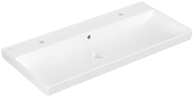 Villeroy & Boch Wandwaschtisch „Avento“ 1000 × 470 × 180 mm, für Becken mittig, Hahnlochposition links und rechts, mit Hahnlochbohrung in Stone White Villeroy & Boch Wandwaschtisch „Avento“ 1000 × 470 × 180 mm, für Becken mittig, Hahnlochposition links und rechts, mit Hahnlochbohrung in Stone White