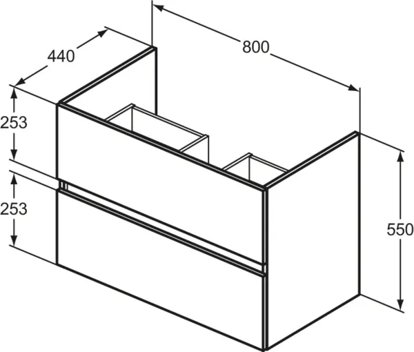 Ideal Standard Waschtischunterschrank „Eurovit+“ 80 × 55 × 44 cm Hochglanz grau lackiert Ideal Standard Waschtischunterschrank „Eurovit+“ 80 × 55 × 44 cm Hochglanz grau lackiert