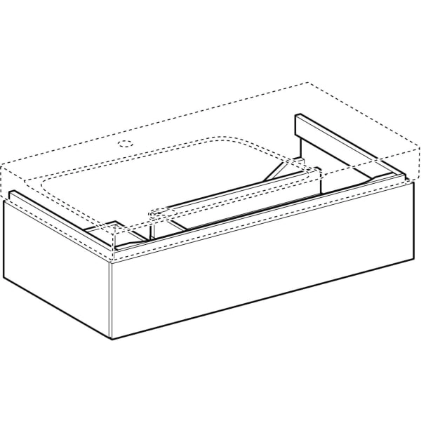 Geberit Waschtischunterschrank „Xeno2“ in sculturagrau / Melamin Holzstruktur