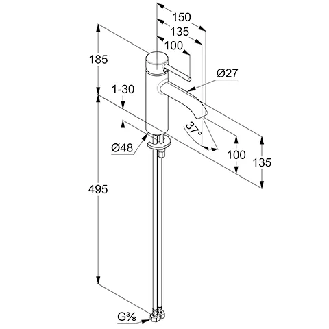 Kludi BOZZ Waschtisch-EHM 100mm EcoPlus, o. Ablaufgarnitur chrom Kludi BOZZ Waschtisch-EHM 100mm EcoPlus, o. Ablaufgarnitur chrom