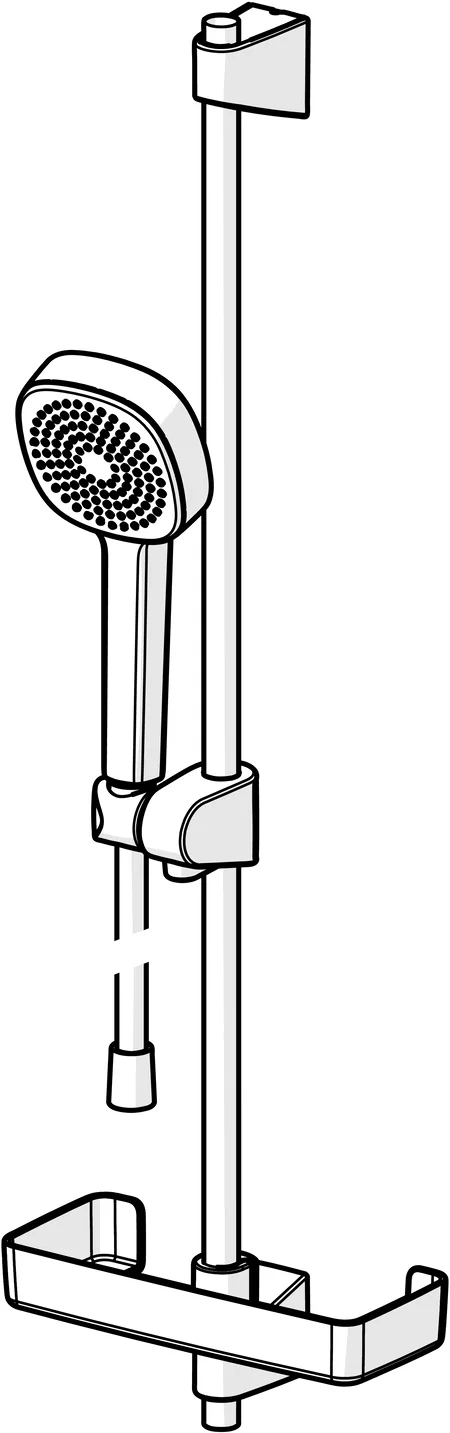 HansaBASICJET Style Wandstangen-Brausenset 4477 1-strahlig Chrom