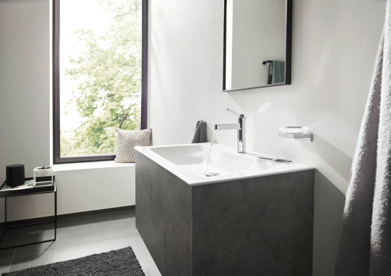 Hansgrohe Finoris Einhebel-Waschtischmischer 110 mit Push-Open Ablaufgarnitur Chrom, Ausladung 139 mm, Auslaufhöhe 113 mm