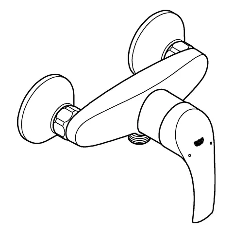 Einhand-Brausebatterie Eurosmart 33555_2, Wandmontage, eigensicher, chrom Einhand-Brausebatterie Eurosmart 33555_2, Wandmontage, eigensicher, chrom