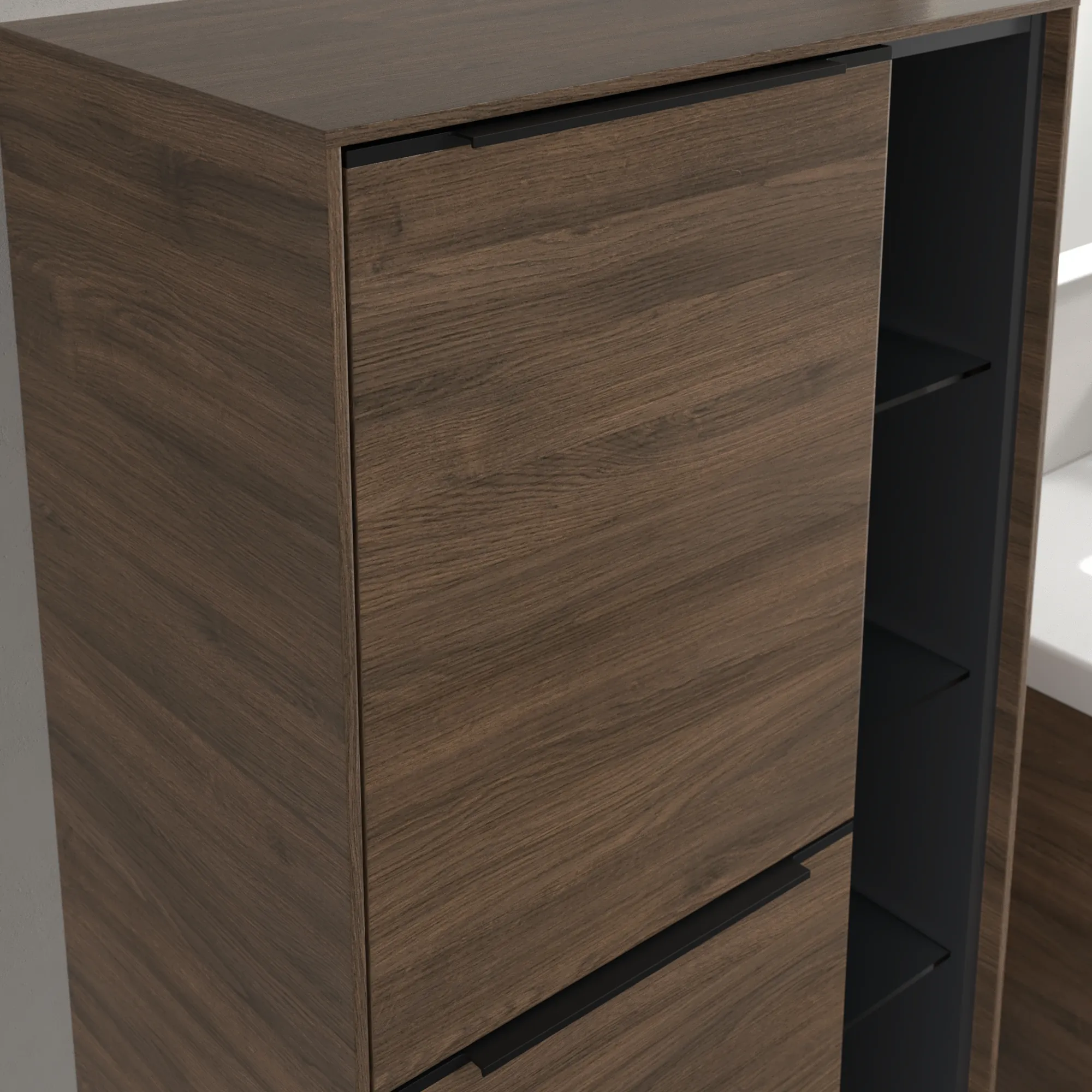 Villeroy & Boch Subway 3.0 Mittelschrank, Arizona Oak, 1200x574x346 mm, 2 Türen, SoftClosing, Wandmontage