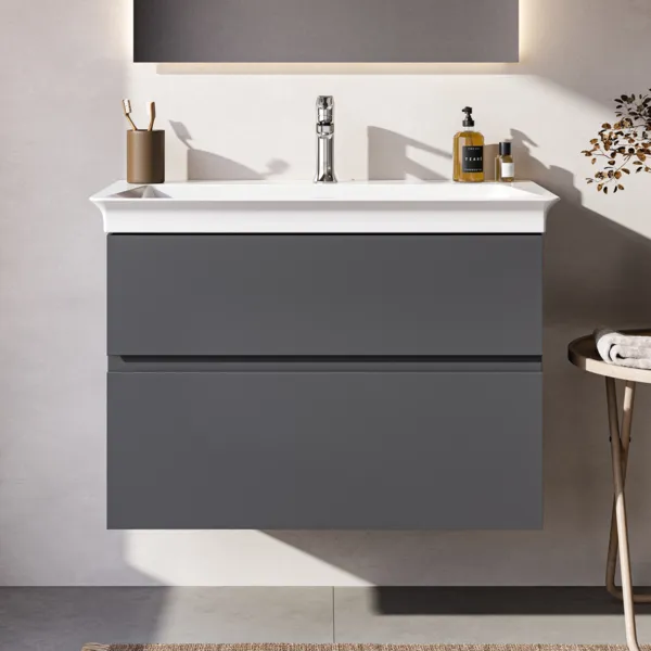 Ideal Standard Waschtischunterschrank „Finesse“ 80 × 54,5 × 44 cm Anthrazit matt lackiert Ideal Standard Waschtischunterschrank „Finesse“ 80 × 54,5 × 44 cm Anthrazit matt lackiert