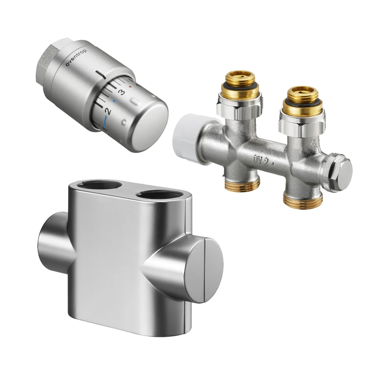 Design in Bad Anschlussgarnitur inkl. Thermostat für Heizkörper mit 50 mm Anschluss Durchgangsform „Multiblock T“ in edelstahl Farbe: Edelstahl Design in Bad Anschlussgarnitur inkl. Thermostat für Heizkörper mit 50 mm Anschluss Durchgangsform „Multiblock T“ in edelstahl Farbe: Edelstahl