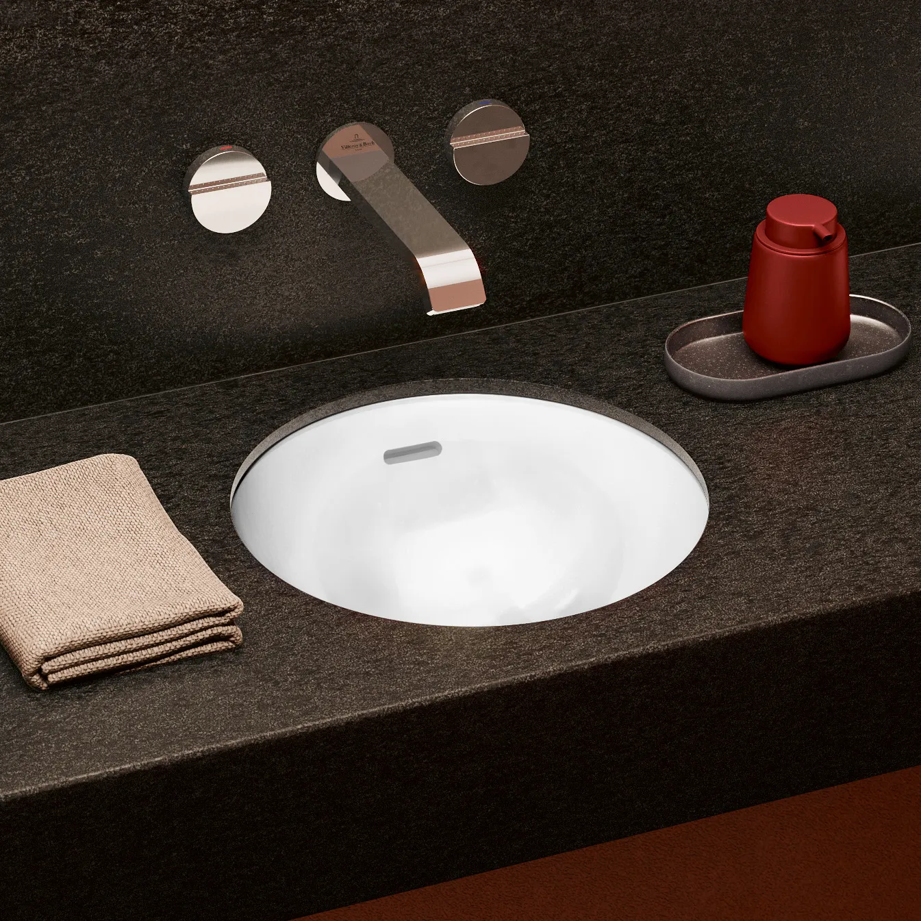 Villeroy & Boch Unterbauwaschtisch aus TitanCeram „Loop & Friends“ ⌀ 450 mm, ohne Hahnlochbohrung in Weiß Alpin Villeroy & Boch Unterbauwaschtisch aus TitanCeram „Loop & Friends“ ⌀ 450 mm, ohne Hahnlochbohrung in Weiß Alpin