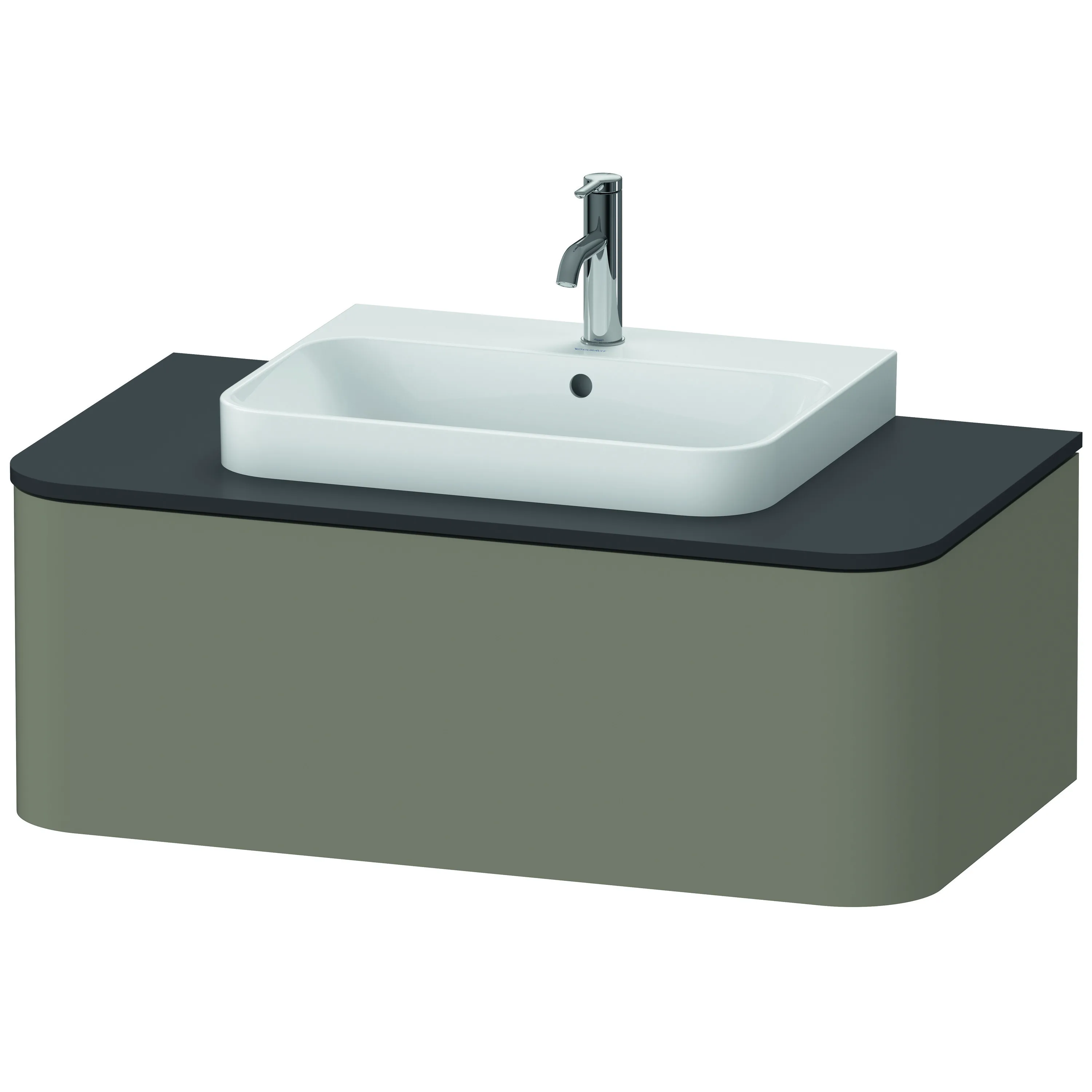 Duravit Waschtischunterschrank wandhängend „Happy D.2 Plus“ 100 × 35,4 × 55 cm Steingrau Seidenmatt