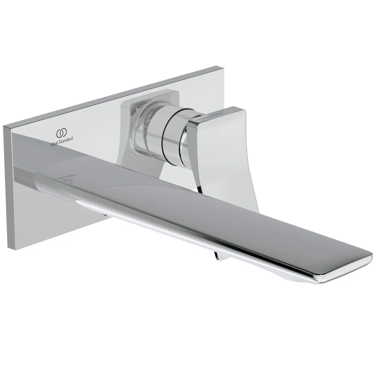 Wand-Waschtischarmatur Conca, Bausatz 2, eckige Rosette, Ausladung 220mm, Brushed Gold Wand-Waschtischarmatur Conca, Bausatz 2, eckige Rosette, Ausladung 220mm, Brushed Gold