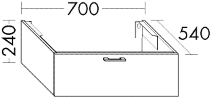 Waschtischunterschrank Sys30 von burgbad - 700 mm breit, 240 mm hoch, 540 mm tief, 1 Schublade, inkl. Metallkonsolen Waschtischunterschrank Sys30 von burgbad - 700 mm breit, 240 mm hoch, 540 mm tief, 1 Schublade, inkl. Metallkonsolen