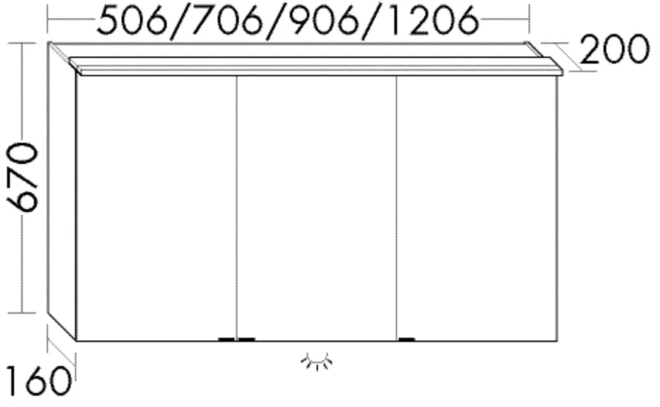 Spiegelschrank RL10 von burgbad - beidseitig verspiegelt, LED-Aufsatzleuchte 4200 K, Anthrazitgrau, 906 x 200 mm, Höhe 710 mm Spiegelschrank RL10 von burgbad - beidseitig verspiegelt, LED-Aufsatzleuchte 4200 K, Anthrazitgrau, 906 x 200 mm, Höhe 710 mm