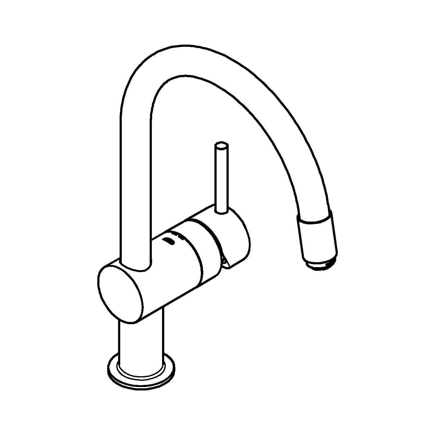 Einhand-Spültischbatterie Minta 32511, C-Auslauf, Einlochmontage, Niederdruck für offene Warmwasserbereiter, eigensicher, chrom