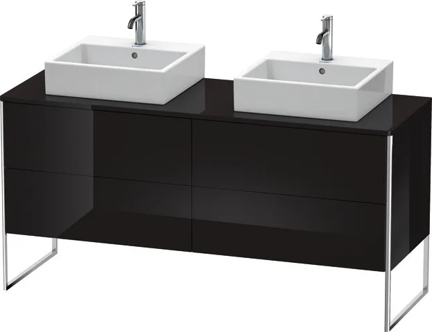 Duravit Waschtischunterschrank bodenstehend „XSquare“ 160 × 77,8 × 54,8 cm Becken: links und rechts / Front- & Korpusfarbe: Schwarz Hochglanz / Größe: 160 × 54,8 × 77,8 cm / Oberfläche: Lack / Profile: Chrom / Schubladen: 4 Duravit Waschtischunterschrank bodenstehend „XSquare“ 160 × 77,8 × 54,8 cm Becken: links und rechts / Front- & Korpusfarbe: Schwarz Hochglanz / Größe: 160 × 54,8 × 77,8 cm / Oberfläche: Lack / Profile: Chrom / Schubladen: 4