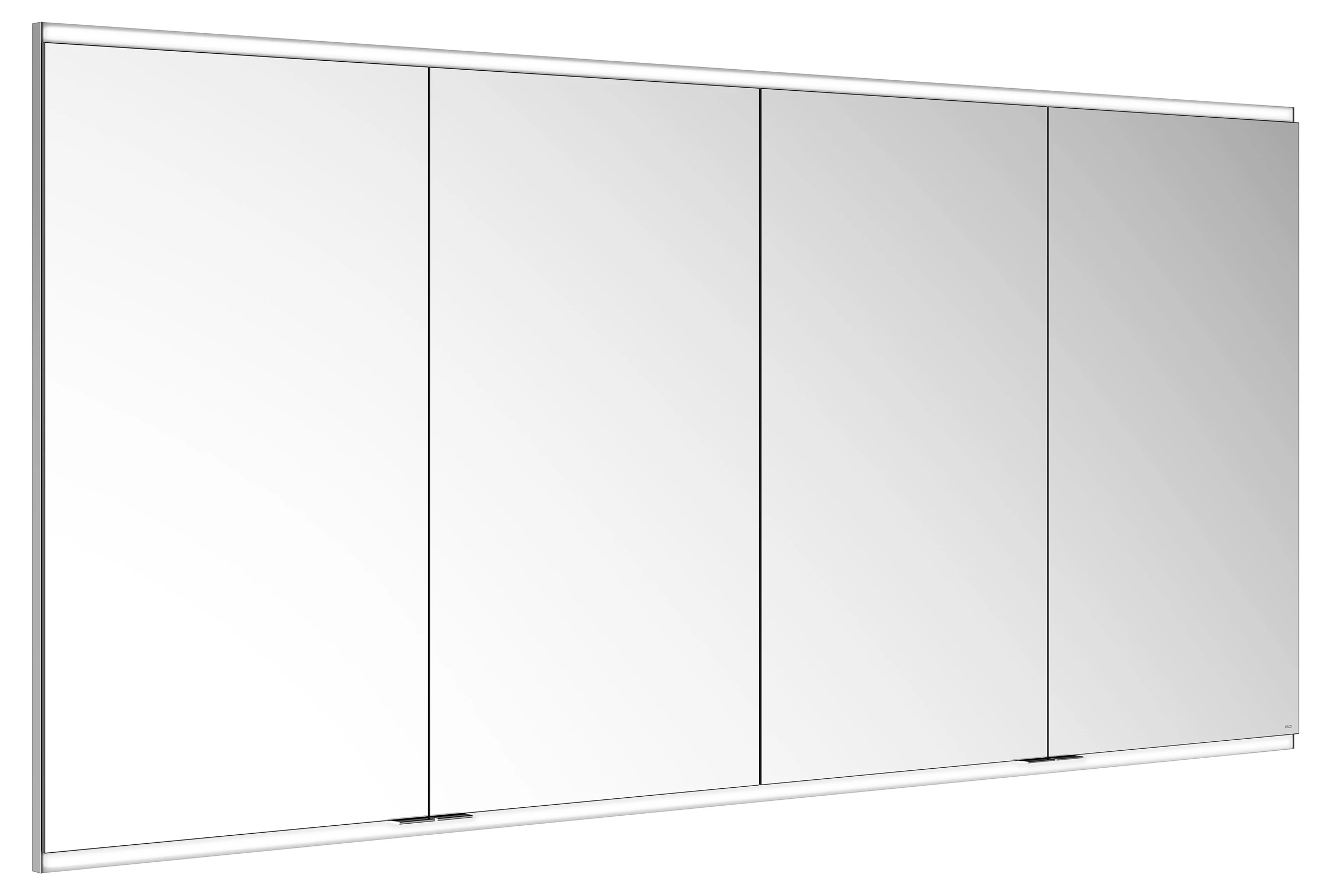 KEUCO Wandeinbau Spiegelschrank 4-türig „Royal Modular 2.0“ in Silber (eloxiert), Unterputz, mit Beleuchtung, mit Steckdosen 2000 × 900 × 120 mm