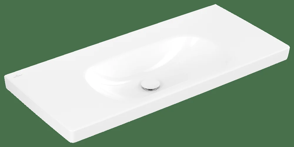 Villeroy & Boch Skyla Schrankwaschtisch 1000x460mm Rechteck ohne Überlauf Weiß Alpin Becken: mittig / Farbe: Weiß Alpin / Größe: 100 × 46 cm / Hahnlochbohrung: ohne Hahnlochbohrung / Hahnlochposition: ohne / Oberflächenveredelung: ohne Oberflächenveredelung / Überlauf: ohne Überlauf