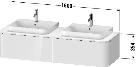 Duravit Waschtischunterschrank wandhängend „Happy D.2 Plus“ 160 × 35,4 × 55 cm