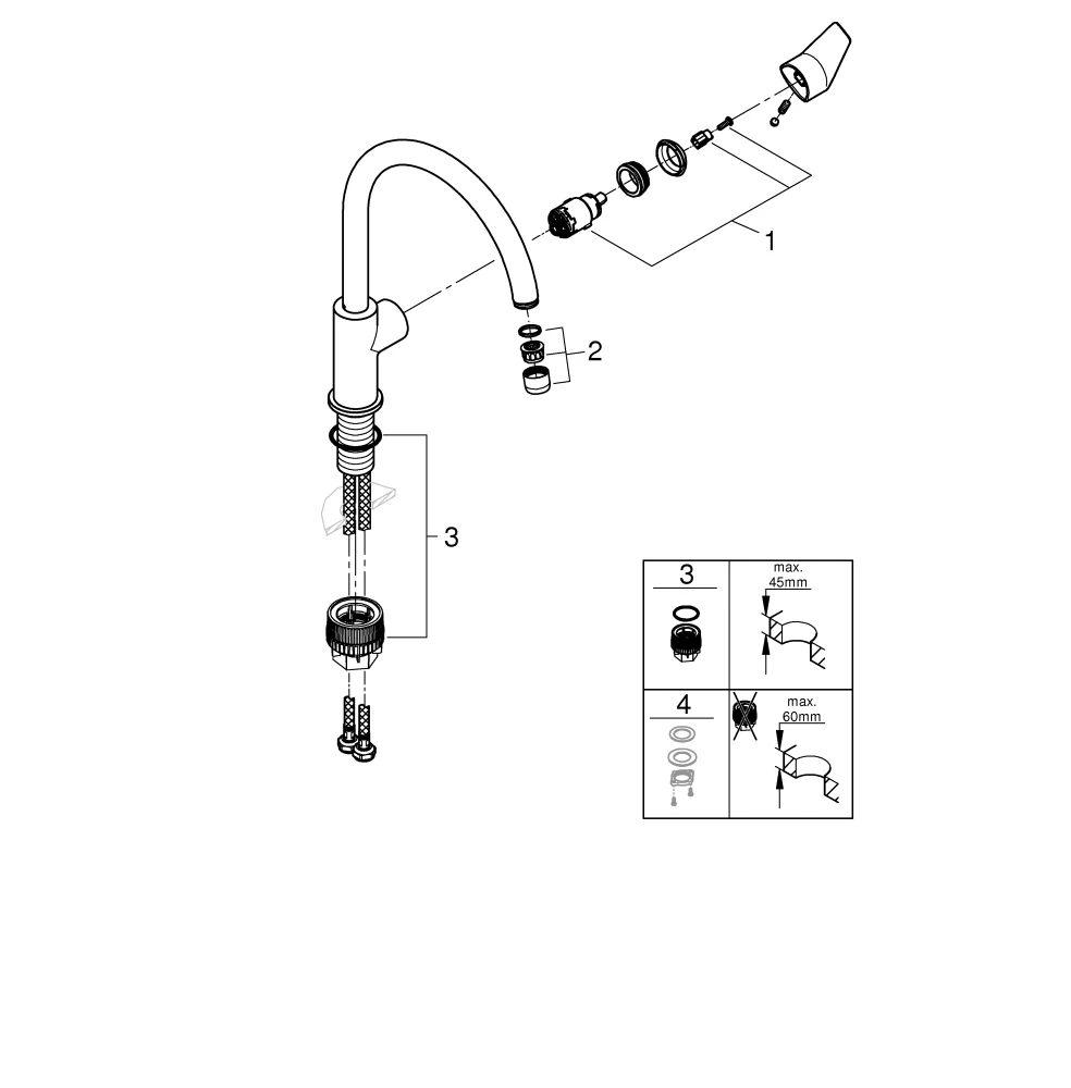 Einhand-Spültischbatterie BauEdge 31367_1, hoher Auslauf, Einlochmontage, getrennte innenliegende Wasserwege – kein Kontakt mit Blei oder Nickel, chrom Einhand-Spültischbatterie BauEdge 31367_1, hoher Auslauf, Einlochmontage, getrennte innenliegende Wasserwege – kein Kontakt mit Blei oder Nickel, chrom