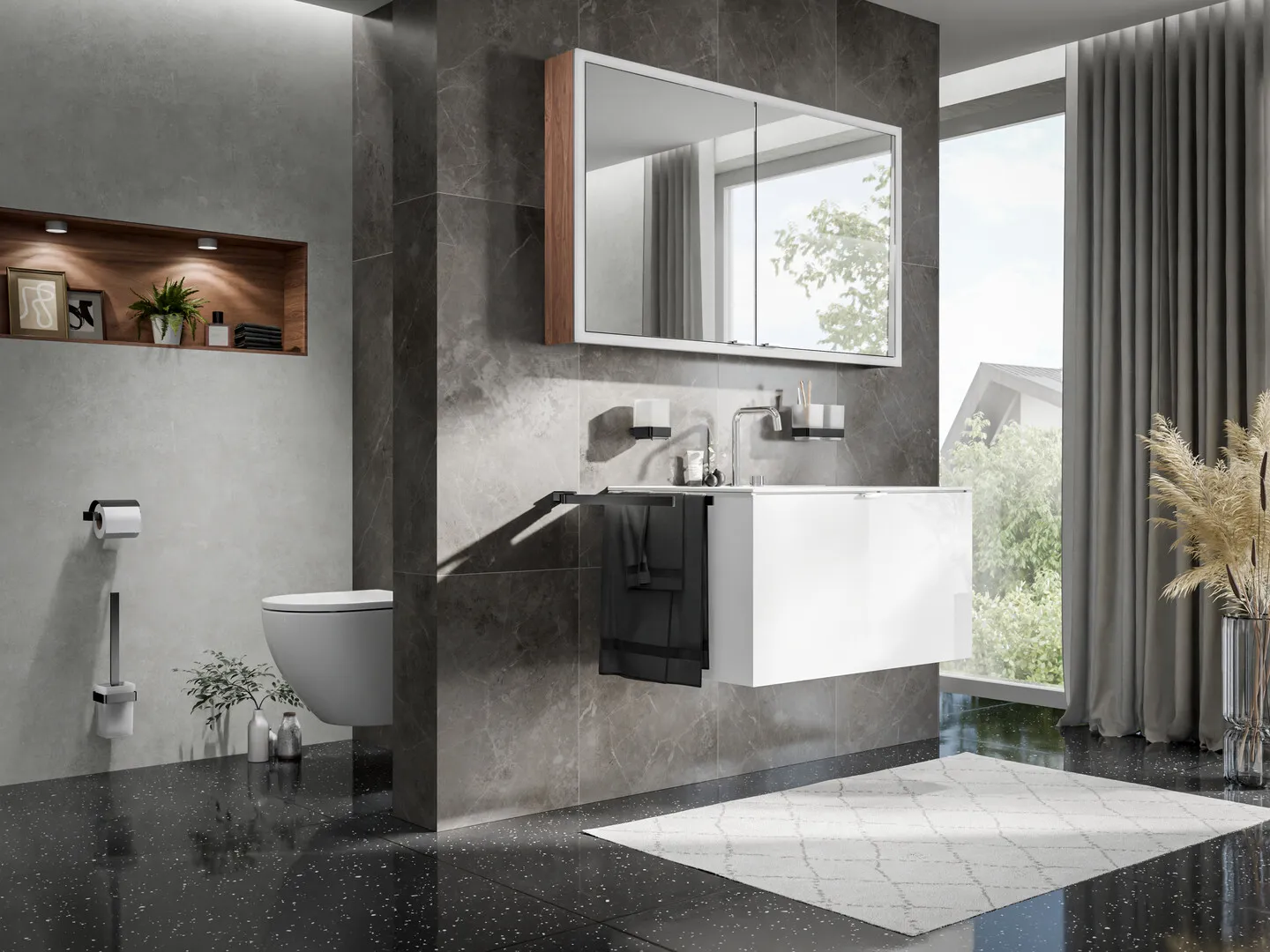 loft DoppelglashalterGlasteile satiniert, schwarz/chrom loft DoppelglashalterGlasteile satiniert, schwarz/chrom