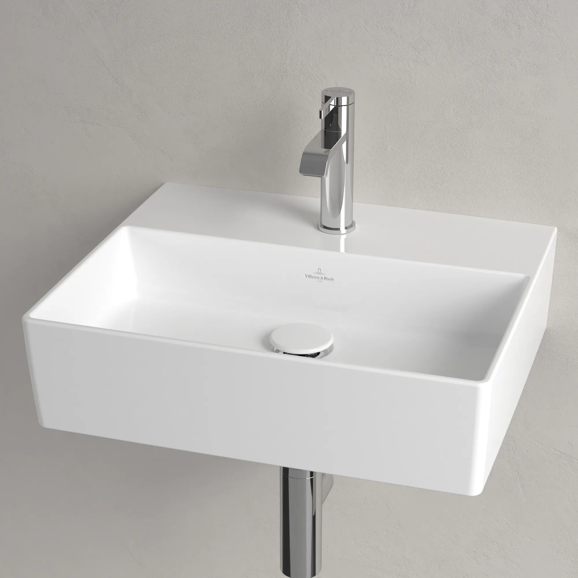 Villeroy & Boch Wandwaschtisch aus TitanCeram geschliffen „Memento 2.0“ 500 × 420 × 140 mm, mit Hahnlochbohrung, Hahnlochposition mittig in Weiß Alpin Villeroy & Boch Wandwaschtisch aus TitanCeram geschliffen „Memento 2.0“ 500 × 420 × 140 mm, mit Hahnlochbohrung, Hahnlochposition mittig in Weiß Alpin