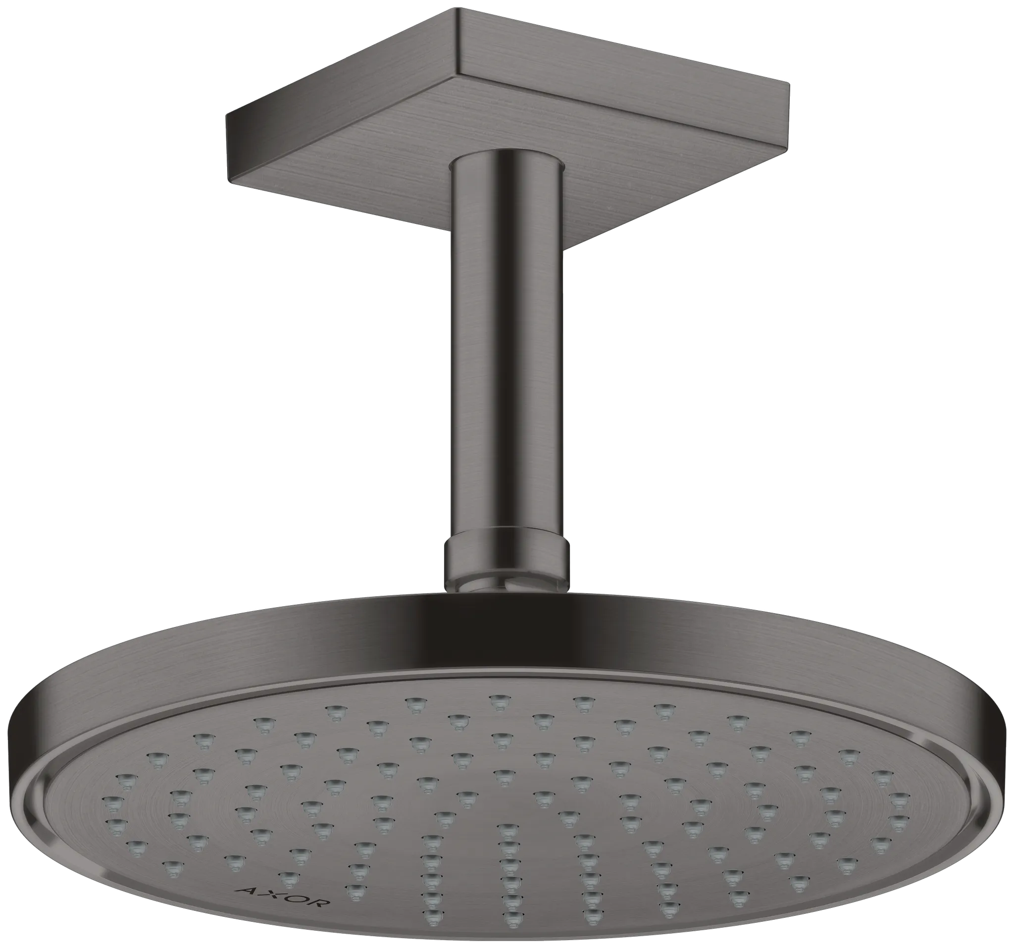 Hansgrohe AXOR ShowerSolutions Kopfbrause 220 1jet EcoSmart+ Brushed Black Chrome, 220 mm, verstellbarer Winkel, abnehmbar zur Reinigung