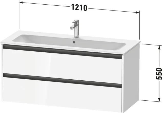 Duravit Waschtischunterschrank wandhängend „Ketho.2“ 121 × 55 × 48 cm in Basalt Matt