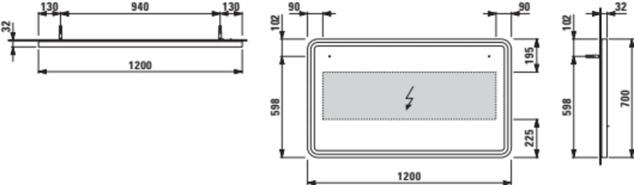 Base 2.0 Spiegel 44438.3, eckig LED Bel.,1 Sensorsch., 1200x700 schw.m Base 2.0 Spiegel 44438.3, eckig LED Bel.,1 Sensorsch., 1200x700 schw.m