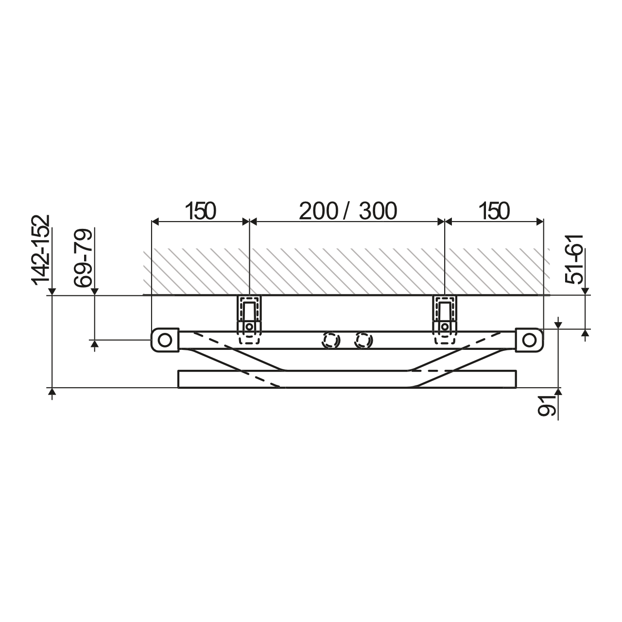 HSK Design-Heizkörper „Line Plus“ 60 × 121,5 cm in Schwarz (matt)