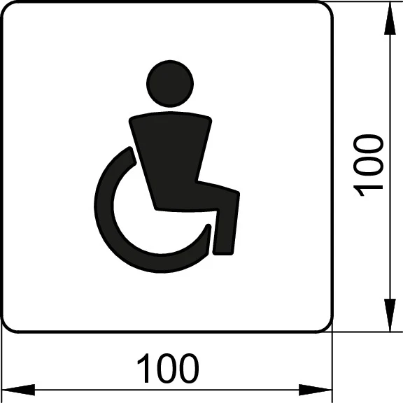 Plan 14968010000 Türschild Barrierefreies WC verchromt