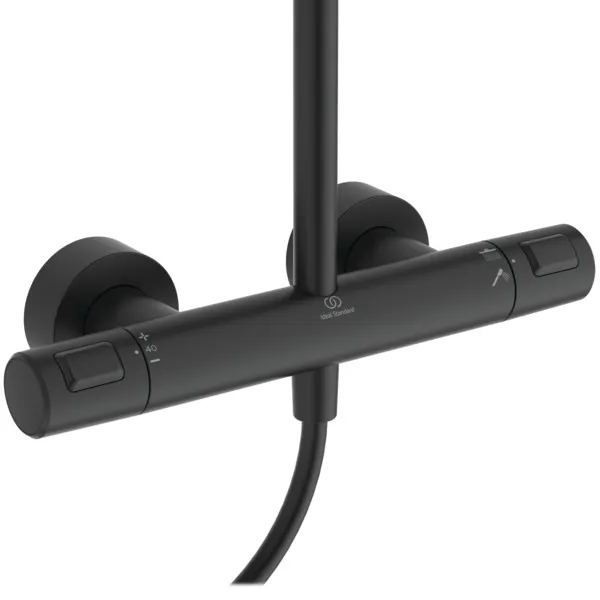 Ideal Standard Ceratherm T25+ Eco Duschsystem mit Brausethermostat Silk Black Ideal Standard Ceratherm T25+ Eco Duschsystem mit Brausethermostat Silk Black