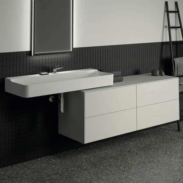 Ideal Standard Waschtischunterschrank „Conca“ 158,7 × 55 × 50,5 cm Weiß matt lackiert