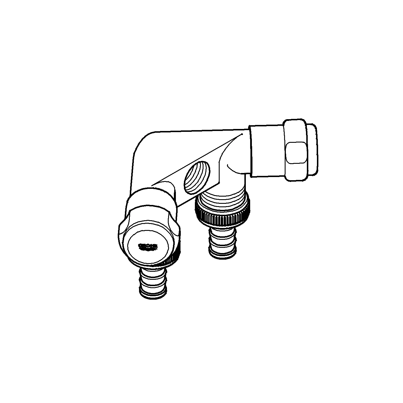 Original WAS Doppelventil Einfach 41020, DN 15, Wandmontage, Innengewinde 1/2'', Fettkammer-Oberteil 1/2'' für den absperrbaren Schlauchanschluss, eigensicher, chrom