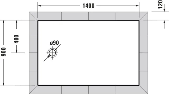 Duravit rechteck Duschwanne „Tempano“ 140 × 90 cm