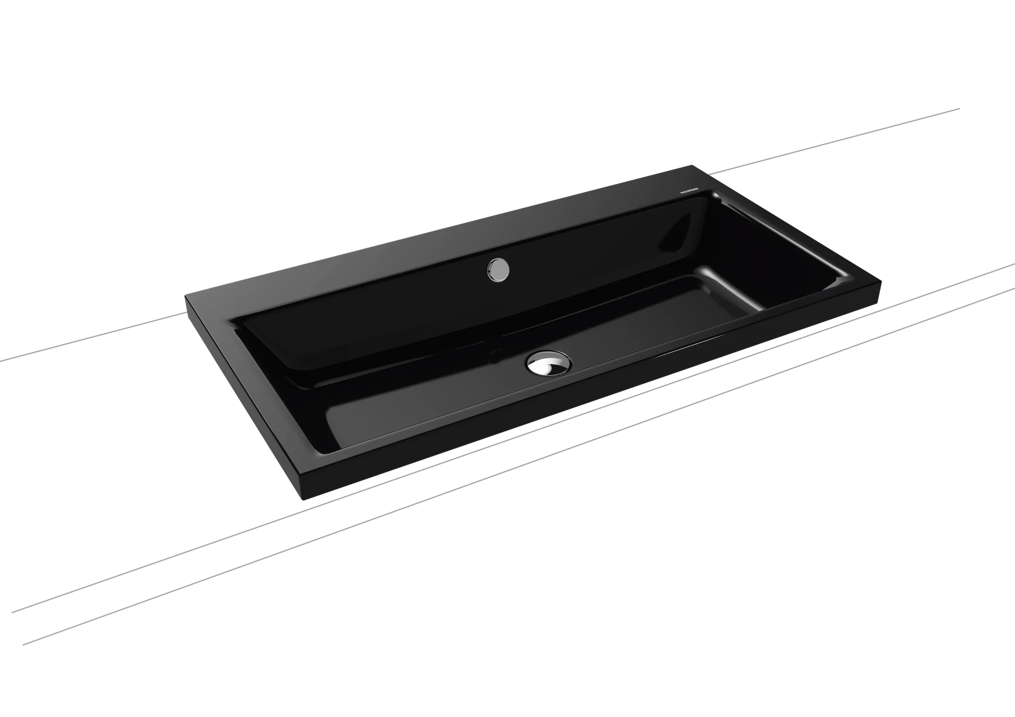 Kaldewei PURO Aufsatzwaschtisch, schwarz matt 100, 900x460 mm, Randhöhe 40 mm, mit Überlauf, Perl-Effekt
