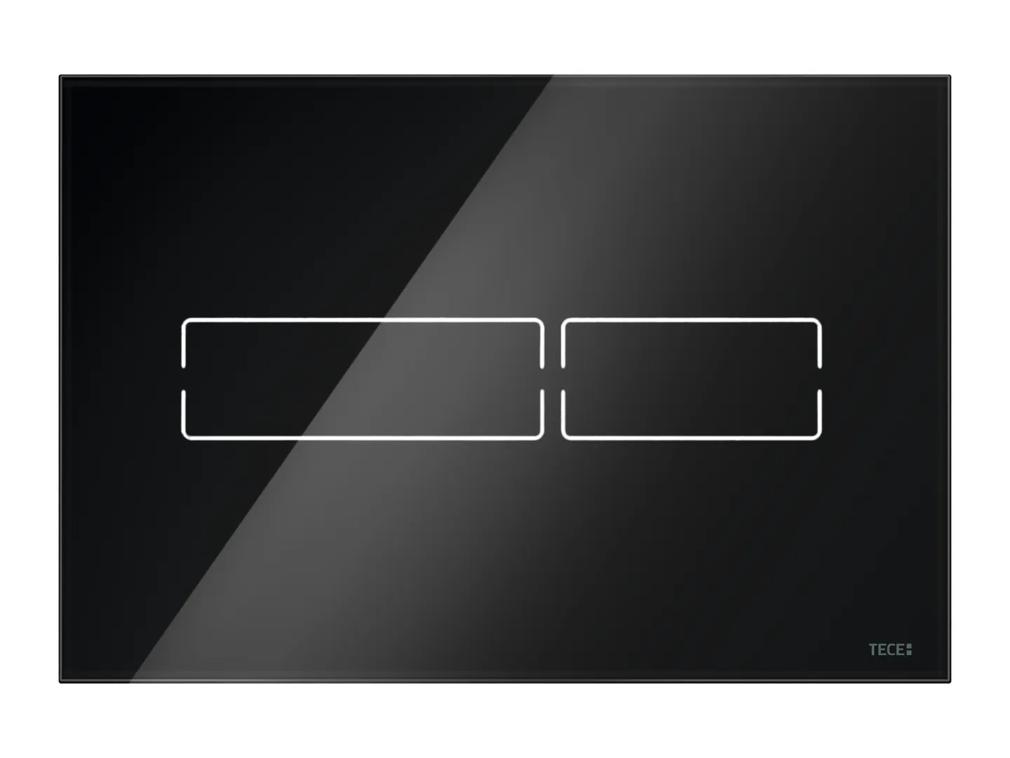 lux Mini WC-Betätigungsplatte, Glas schwarz glänzend lux Mini WC-Betätigungsplatte, Glas schwarz glänzend