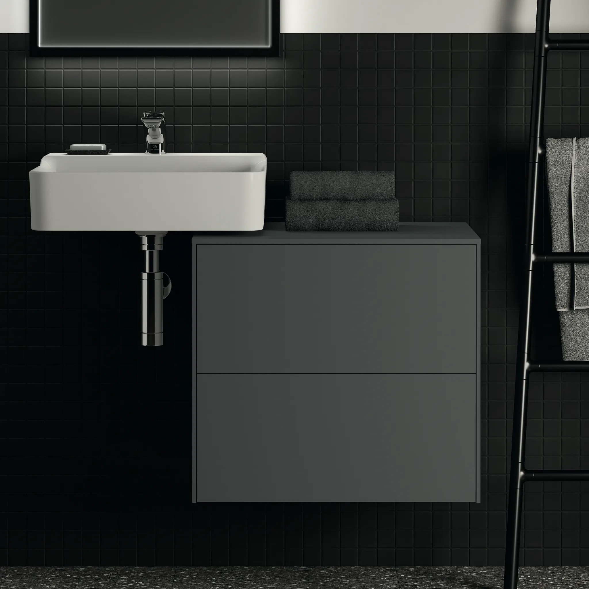 Ideal Standard Waschtischunterschrank Conca, 2 Auszüge, anthrazit Ideal Standard Waschtischunterschrank Conca, 2 Auszüge, anthrazit
