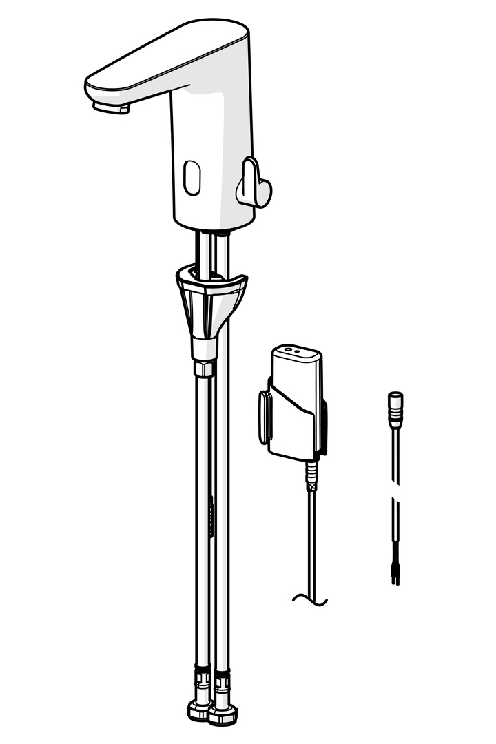 Hansa Waschtischarmatur, elektronisch „Electra“ Ausladung 123 mm in Chrom Hansa Waschtischarmatur, elektronisch „Electra“ Ausladung 123 mm in Chrom