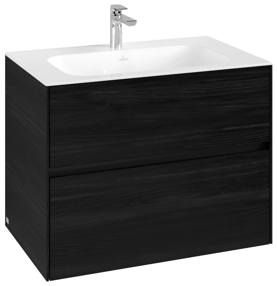 Villeroy & Boch Waschbeckenunterschrank Collaro C138B0, eckig, Black Oak, 796x603x498 mm, mit Beleuchtung und SoftClosing, 2 Auszüge Villeroy & Boch Waschbeckenunterschrank Collaro C138B0, eckig, Black Oak, 796x603x498 mm, mit Beleuchtung und SoftClosing, 2 Auszüge