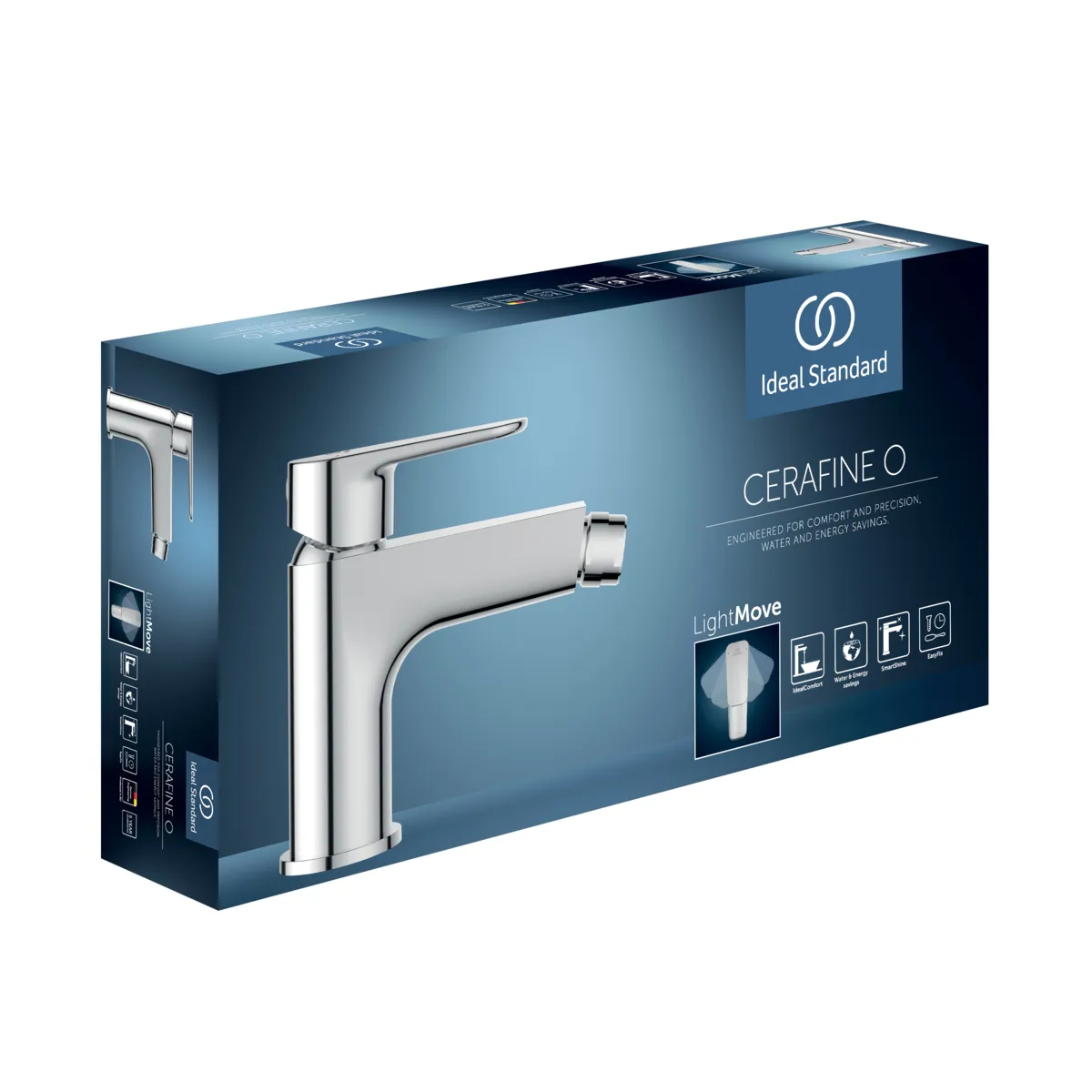 Bidetarmatur Cerafine O, mit Ablaufgarnitur, Ausladung 132mm, Chrom Bidetarmatur Cerafine O, mit Ablaufgarnitur, Ausladung 132mm, Chrom