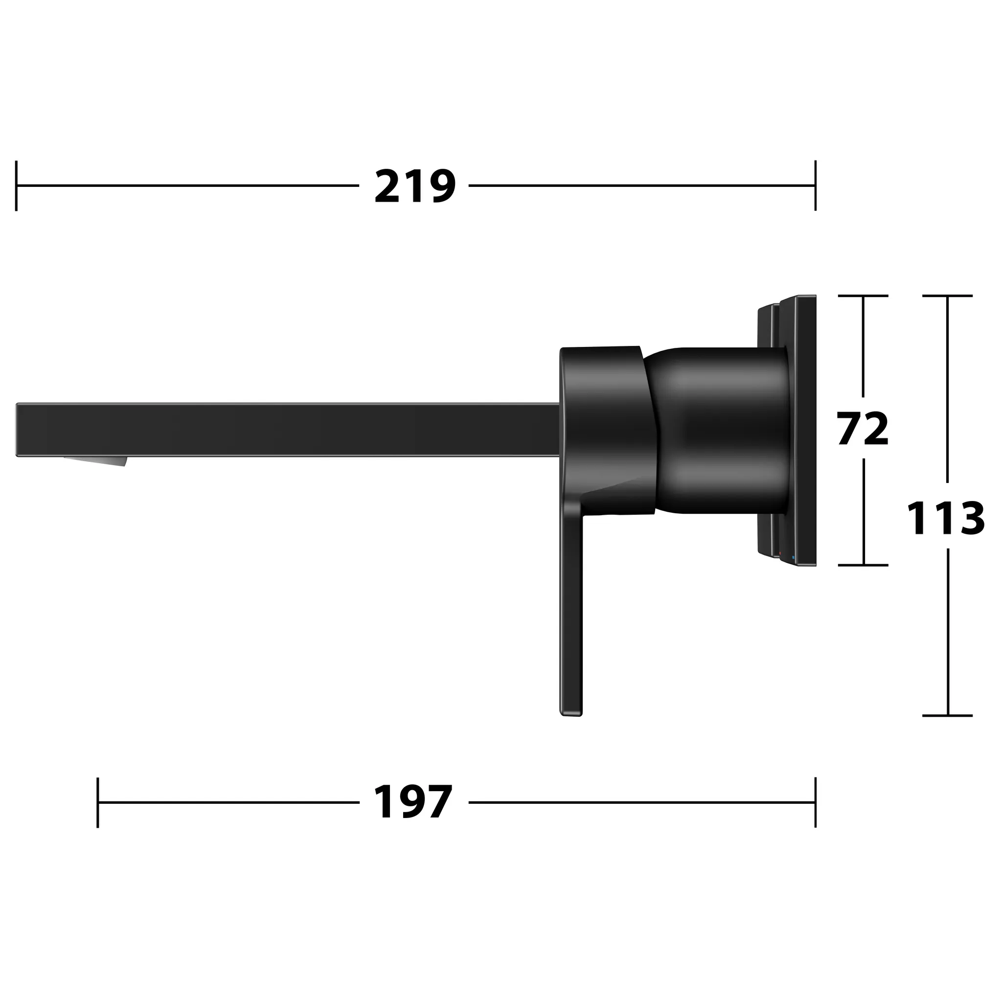 EHM-WT-Mischer Edition 11 51116, UP, Ausladung 197 mm, schwarz matt