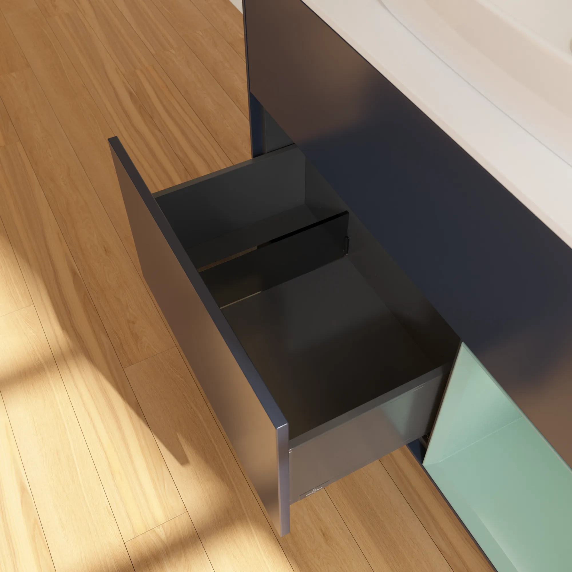 Villeroy & Boch Waschtischunterschrank „Finion“ für Schrankwaschtisch 1000 × 603 × 501 mm Midnight Blue Matt Lacquer, für Becken mittig, mit Hahnlochbohrung Villeroy & Boch Waschtischunterschrank „Finion“ für Schrankwaschtisch 1000 × 603 × 501 mm Midnight Blue Matt Lacquer, für Becken mittig, mit Hahnlochbohrung