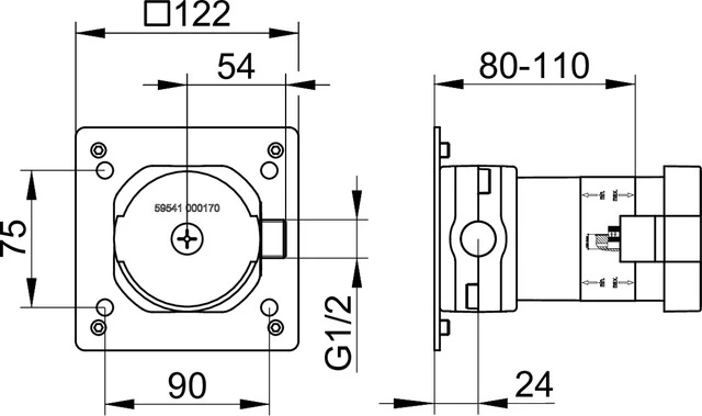 IXMO 59541000170 UP Funktionseinheit DN15 für Absperrventil mit Schlauchanschluß