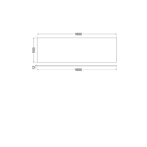 -ICOS Deckplatte 160 x 50 H1,2 cm Mattweiß