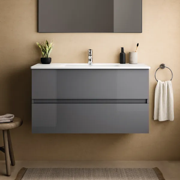 Waschbecken „Eurovit“ 101,5 × 46,5 × 17,5 cm, Hahnlochposition mittig